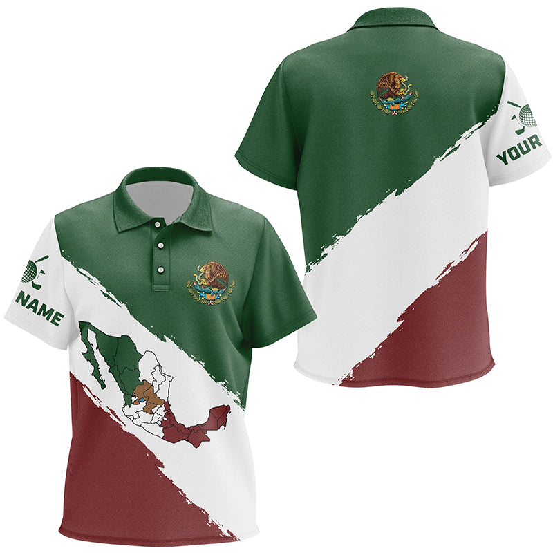 Mexico Map Golf Kids Polo Shirts Patriotic Mexican Flag Golf Shirts For Kid Best Golf Gifts LDT0431