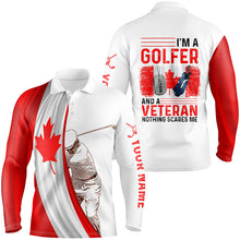 Load image into Gallery viewer, Im A Golfer And A Veteran Canada Flag Mens Golf Polo Shirt Custom Patriotic Golf Tops For Men LDT0971