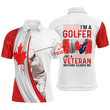 Load image into Gallery viewer, Im A Golfer And A Veteran Canada Flag Mens Golf Polo Shirt Custom Patriotic Golf Tops For Men LDT0971
