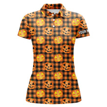 Load image into Gallery viewer, Halloween Pumpkin Seamless Orange Golf Polo Shirts Custom Golf Shirts For Women Golf Gifts LDT0504