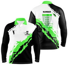 Load image into Gallery viewer, Green Black Mens Disc Golf Polo Shirts Customized Disc Golf Shirts For Men Disc Golf Gifts LDT1248