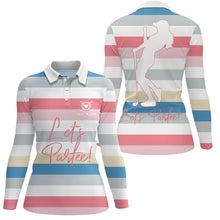 Load image into Gallery viewer, Let&#39;s Partee Pastel Multicolor Womens Golf Tops Personalized Rainbow Golf Shirts For Women LDT0257