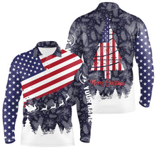 Load image into Gallery viewer, Christmas Usa Flag Mens Golf Polo Shirts Customized Patriotic Golf Shirts For Men Golf Gifts LDT0576