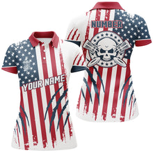 Load image into Gallery viewer, American Flag Scratches Custom Disc Golf Polo Shirts Patriotic Disc Golf Gifts For Women LDT0281