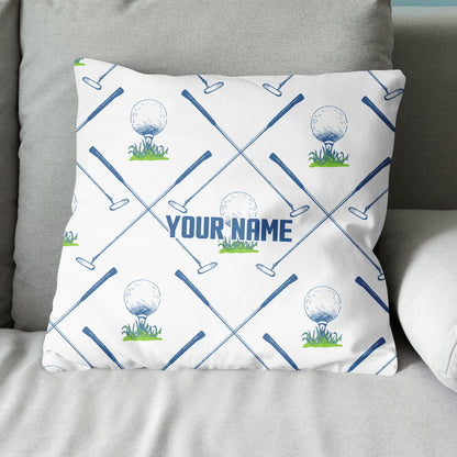 Golf Putter And Ball Custom Golf Throw Pillow Personalized Golfing Gifts LDT1094