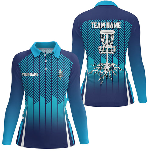 Personalized Sport Style Blue Gradient Disc Golf Polo Shirt Cool Women Golf Tops Golf Gifts LDT0911