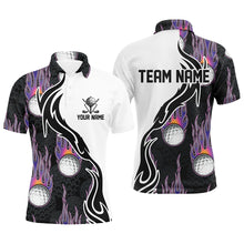 Load image into Gallery viewer, Fire Golf Ball Flames Mens Golf Polo Shirts, Personalized Golf Shirts For Men, Golfing Gifts LDT0128