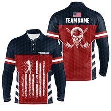Load image into Gallery viewer, American Flag Golf Pattern Men Polo Shirt Custom Skull Patriotic Golf Shirts For Men Golf Gifts LDT0701