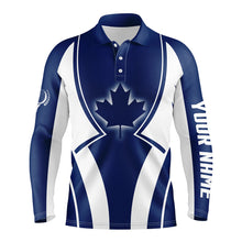 Load image into Gallery viewer, Blue Canada Maple Leaf Mens Golf Polo Shirt Customized Patriotic Golf Tops For Men Golfing Gifts LDT1000