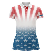 Load image into Gallery viewer, Gradient Us Flag Womens Golf Polo Shirts Custom Patriotic Golf Shirts For Women Golfing Gifts LDT1413
