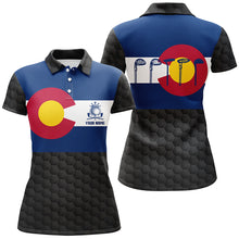 Load image into Gallery viewer, Colorado Flag Womens Black Golf Polo Shirt Custom Patriotic Golf Shirts For Women Golf Gifts LDT0786