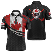 Load image into Gallery viewer, 3D Canada Flag Skull Mens Golf Polo Shirts Personalized Patriotic Golf Shirts For Men LDT0511