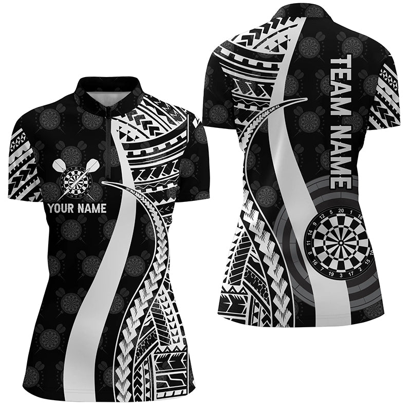 Black White Tribal Personalized Darts Quarter-zip Shirts Custom Cool Dart Jersey For Women LDT0821