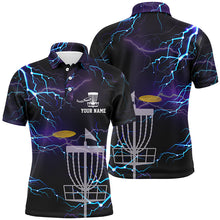 Load image into Gallery viewer, Lightning Mens Golf Polo Shirts, Custom Golf Shirts Disc Golf Shirts For Mens, Best Golf Gifts LDT0050
