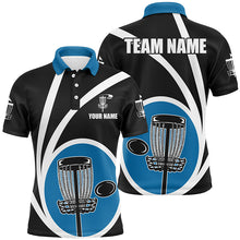 Load image into Gallery viewer, Customized Black Blue Mens Disc Golf Polo Shirts Cool Disc Golf Shirt For Male Team Golf Gifts LDT1245