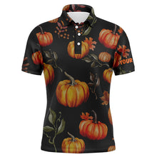Load image into Gallery viewer, Watercolor Pumpkin Thanksgiving Mens Golf Polo Shirt Customized Fall Pattern Golf Shirts For Men LDT0878
