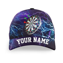 Load image into Gallery viewer, Personalized Thunder Lightning Purple Baseball Darts Cap Custom Darts Hat For Team Player Darts Gifts LDT1275