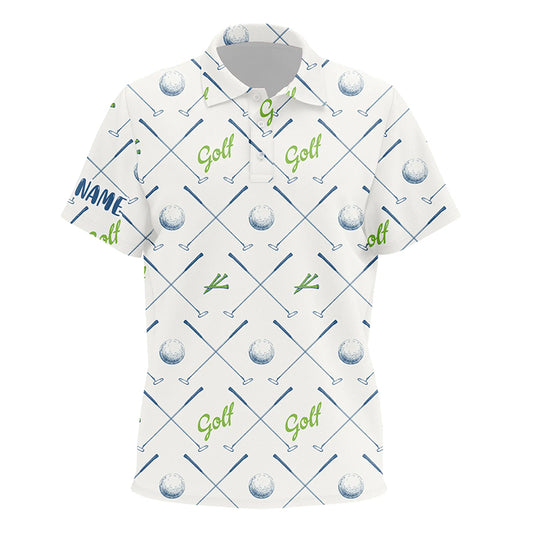 Golf Pattern Seamless Unisex Kids Polo Shirts Custom Name Cool Golf Shirts For Kid Golf Gifts LDT0570
