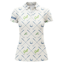 Load image into Gallery viewer, Golf Pattern Seamless Womens Polo Shirts Custom Name Cool Golf Shirts For Women Golf Gifts LDT0570