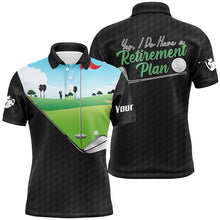 Load image into Gallery viewer, I Do Have A Retirement Plan Black Golf Pattern Custom Men Golf Tops Best Golf Gifts For Men LDT0887