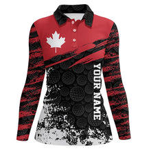 Load image into Gallery viewer, Retro Canadian Golf Polo Shirt Custom Canada Flag Patriotic Golf Tops For Women Golfing Gifts LDT0890