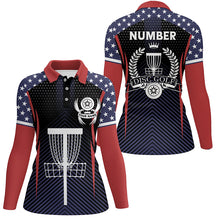 Load image into Gallery viewer, American Flag Disc Golf Polo Shirts Customized Patriotic Golf Shirts For Women, Golf Gifts LDT0287