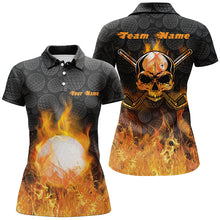 Load image into Gallery viewer, Fire Flame Golf Ball Polo Shirts Custom Orange Skull Golf Shirts For Women Best Golf Gifts LDT0906
