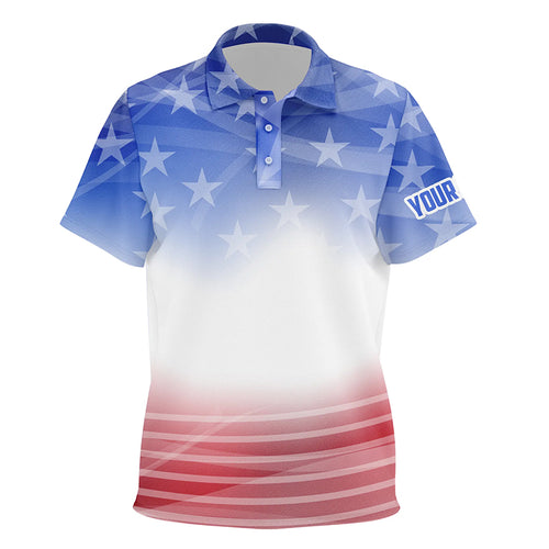 Gradient American Flag Kids Golf Polo Shirts Patriotic Usa Golf Shirts For Kid Cool Golf Gifts LDT0636