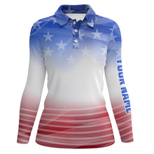Load image into Gallery viewer, Gradient American Flag Golf Polo Shirts Patriotic Usa Golf Shirts For Women Cool Golf Gifts LDT0636