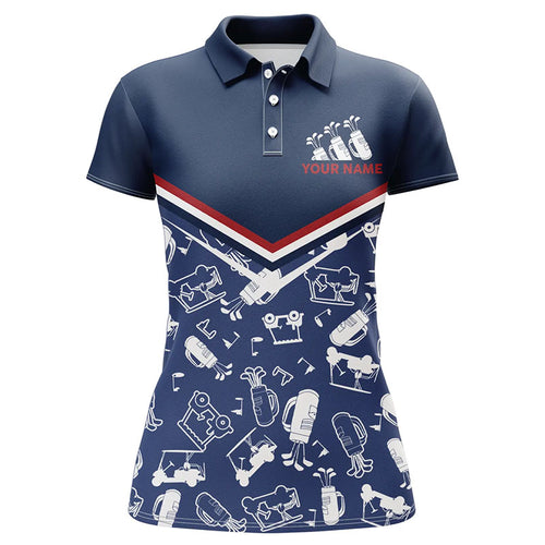 Womens Golf Polo Shirts Custom Name Navy Golf Equipment Seamless, Personalized Golf Shirts For Women LDT0102