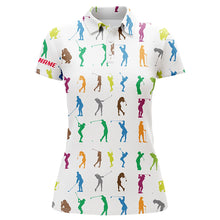Load image into Gallery viewer, Colorful Golfers Womens Golf Polo Shirts Custom Name Cool Golf Shirts For Women Golfing Gifts LDT1328