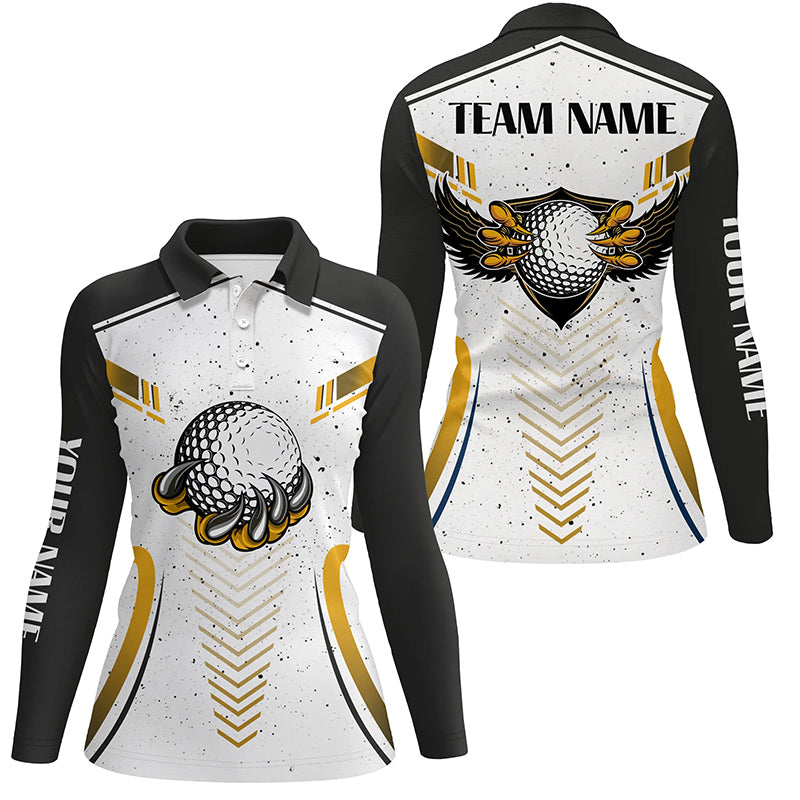 Eagle Golf Ball Custom White Grunge Golf Polo Shirt Team Golf Shirts For Women Golf Gifts LDT0716