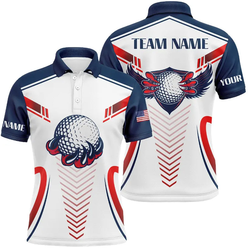 Customized American Flag Eagle Mens Golf Polo Shirt Team Golf Shirts For Men Best Golf Gifts LDT0718