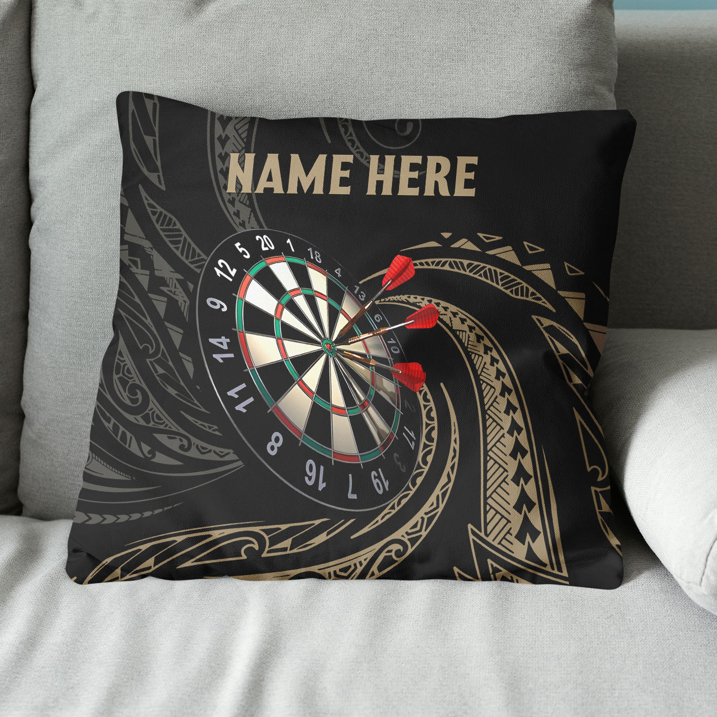 Roll Tribal Custom Darts Pillow Personalized Darts Gift For Dart Players LDT1186