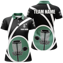 Load image into Gallery viewer, Customized Black Green Womens Disc Golf Polo Shirts Cool Disc Golf Shirt For Team Golf Gifts LDT0744