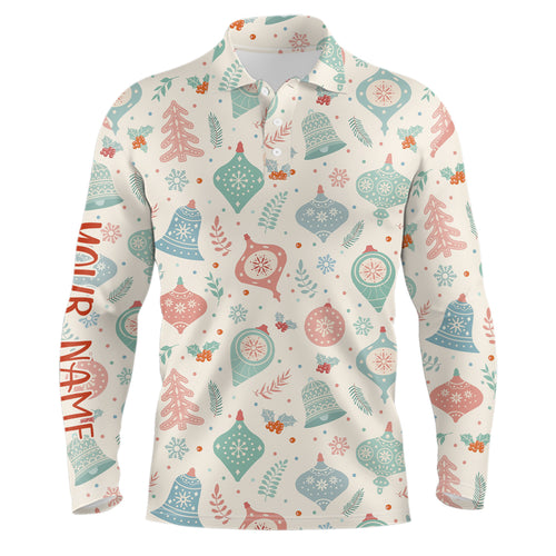 Pastel Christmas Seamless Mens Golf Polo Shirt Retro Custom Funny Golf Shirts For Men Golf Gifts LDT1022