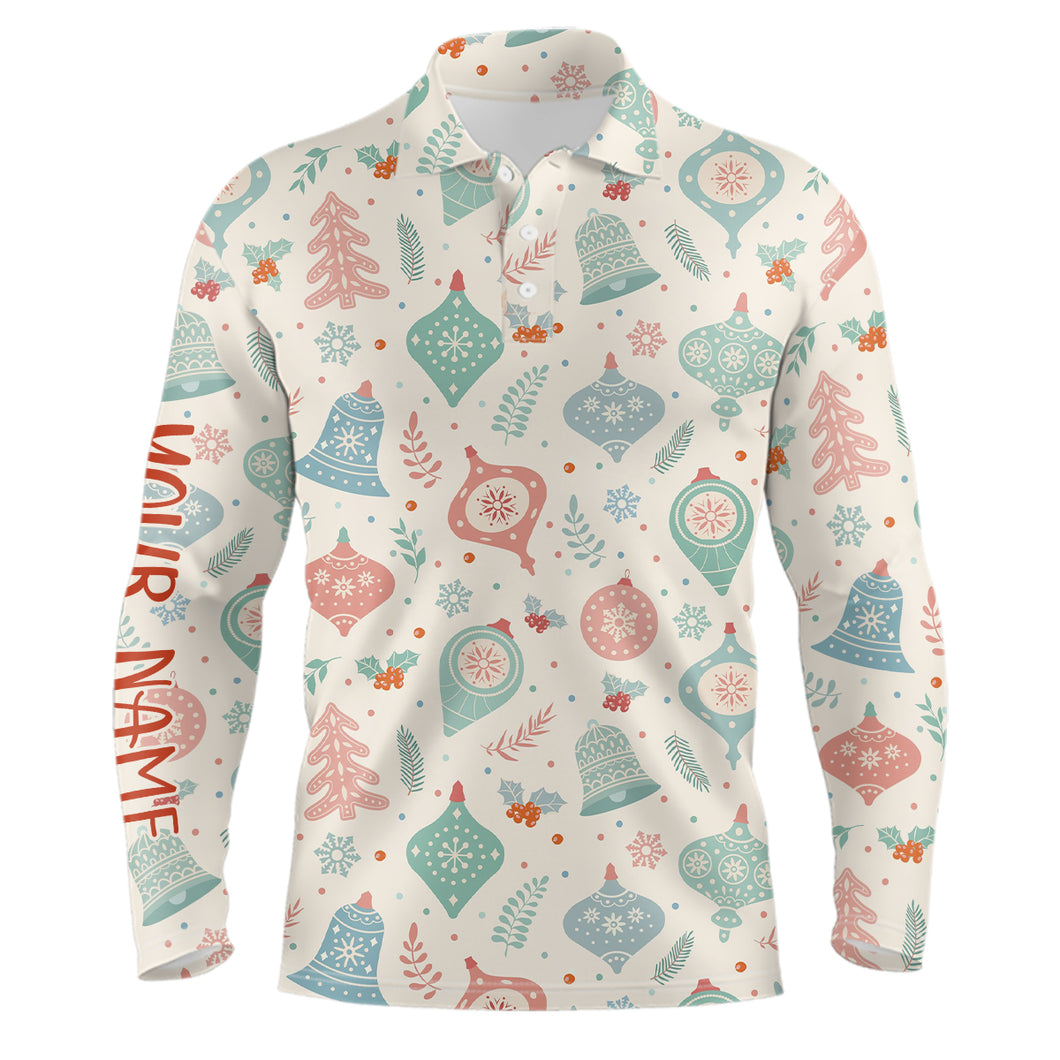 Pastel Christmas Seamless Mens Golf Polo Shirt Retro Custom Funny Golf Shirts For Men Golf Gifts LDT1022