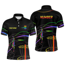 Load image into Gallery viewer, Rainbow Mens Disc Golf Polo Shirt Custom Number Disc Golf Basket Personalized Disc Golf Shirt For Men LDT1014