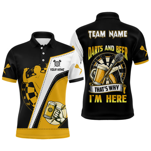 Darts And Beer That's Why Im Here Mens Darts Polo Shirt Custom Beer Dart Jerseys For Men LDT1457