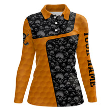 Load image into Gallery viewer, Skull Orange Golf Ball Pattern Polo Shirt Custom Golf Shirts For Women Halloween Golf Gifts LDT0553