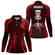 Load image into Gallery viewer, Womens Red Golf Polo Shirts, Custom Cool Golf Shirts Disc Golf Shirts For Women, Cool Golf Gifts LDT0059