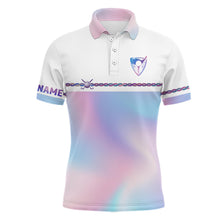 Load image into Gallery viewer, Personalized Mens Golf Polo Shirt Custom Gradient Pastel Rainbow Golf Shirts For Men Golf outfit LDT0867