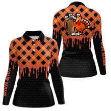 Load image into Gallery viewer, Golf Turkey Thanksgiving Golf Polo Shirt Orange Pumpkin Custom Golf Tops For Women Golf Gifts LDT0874