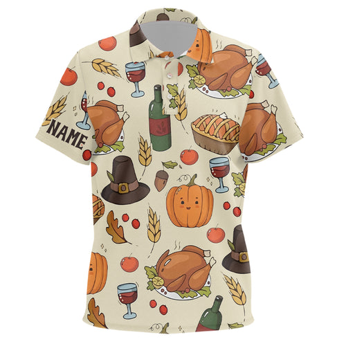 Turkey Thanksgiving Golf Kids Polo Shirt Autumn Seamless Custom Unisex Golf Shirts For Kid Golf Gifts LDT0880