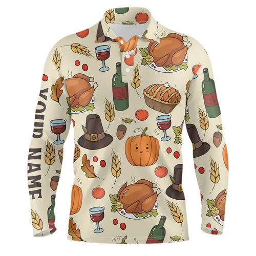 Turkey Thanksgiving Golf Men Polo Shirt Autumn Seamless Custom Golf Shirts For Men Golf Gifts LDT0880