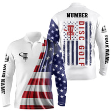 Load image into Gallery viewer, American Flag Mens Disc Golf Polo Shirts Customized Patriotic Disc Golf Tops For Men Golf Gifts LDT1073
