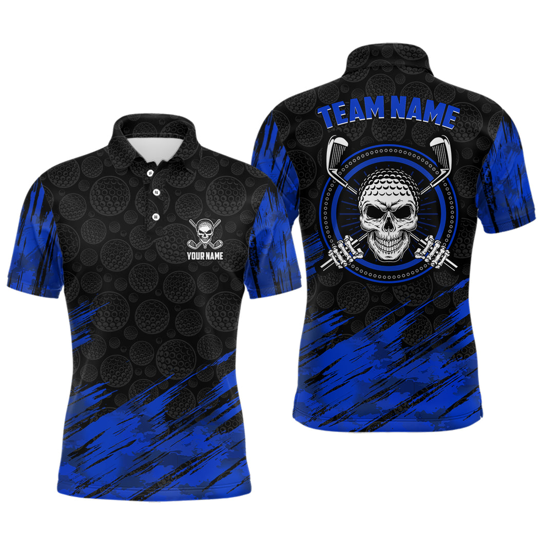 Personalized 3D All Over Print Skull Mens Golf Polo Shirt Navy Black Golf Shirts For Men LDT0560