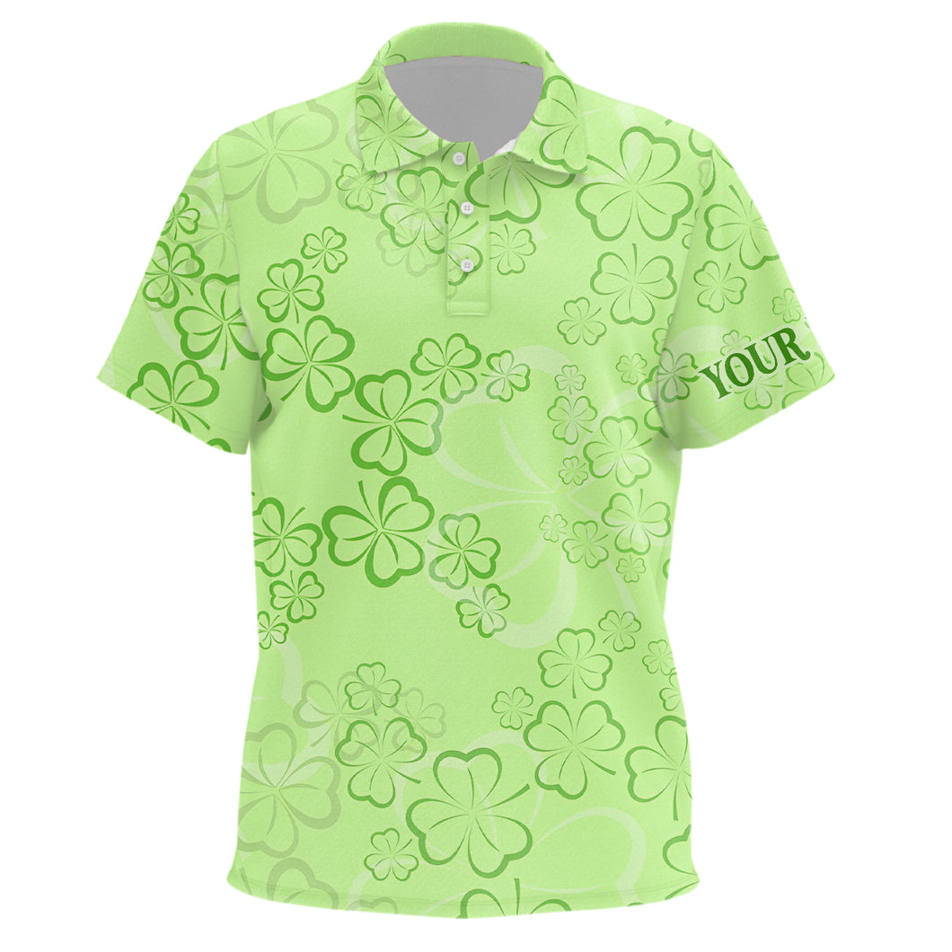 St Patrick Day Kids Golf Polo Shirts Shamrock Leaves Custom Golf Shirts For Kid Golfing Gifts LDT1260