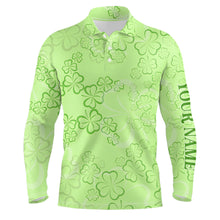Load image into Gallery viewer, St Patrick Day Mens Golf Polo Shirts Shamrock Leaves Custom Golf Shirts For Men Golfing Gifts LDT1260