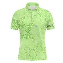 Load image into Gallery viewer, St Patrick Day Mens Golf Polo Shirts Shamrock Leaves Custom Golf Shirts For Men Golfing Gifts LDT1260